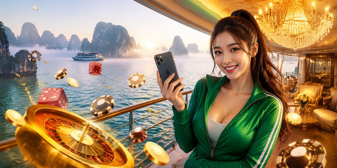 Khung cảnh Vịnh Hạ Long với ánh đèn rực rỡ về đêm